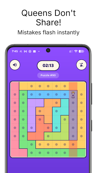 Queens daily puzzle screen